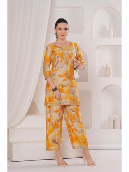 Gahan - Women Yellow Vetican Silk Kurta with Palazzo