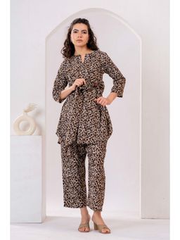 Gahan - Women Animal Printed Brown Co-Ord Set