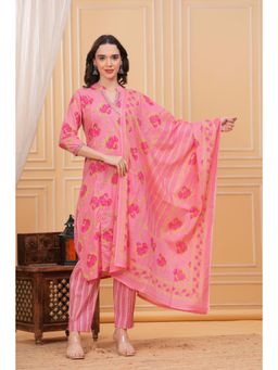 Gahan - Women Pink Floral Printed Kurta with Pant & Dupatta