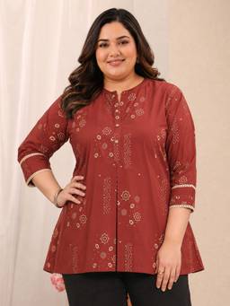 Extra love by Libas - Women Cotton Rust Tunic