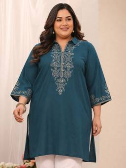 Extra love by Libas - Women Cotton Blue Tunic