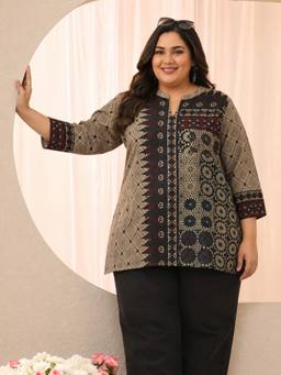 Extra love by Libas - Women Silk Blend Off White Tunic