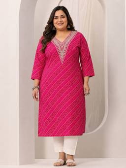 Extra love by Libas - Women Silk Blend Pink Kurta