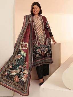Extra love by Libas - Women Muslin Maroon Kurta With Pant & Dupatta