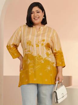Extra love by Libas - Women Muslin Yellow Tunic
