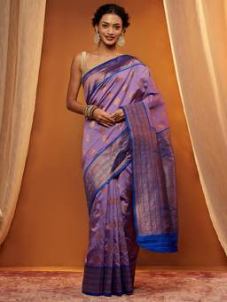 Garden VARELI - Women Art Silk Lavender Printed Saree