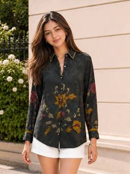 KAFTANIZE - Women Cotton Black Shirt