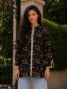 KAFTANIZE - Women Cotton Black Tunic
