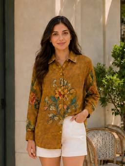 KAFTANIZE - Women Cotton Mustard Shirt