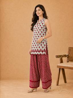 Kaori By Shreya - Women Cotton White Kurta with Salwar & Dupatta