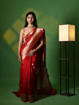 Biyahuti - Women Banarasi Red Handloom Saree