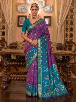 Sutriti - Women Silk Purple Handloom Saree