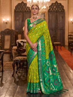 Sutriti - Women Silk Olive Handloom Saree