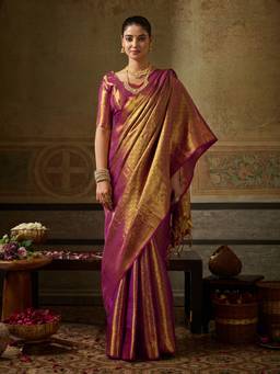 Sutriti - Women Silk Pink Handloom Saree