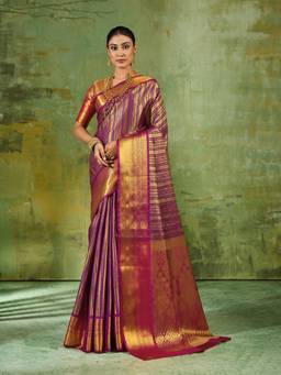 Sutriti - Women Silk Purple Handloom Saree