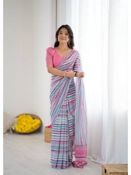 URBAN PALLU - Women Chiffon Multi-Color Printed Saree