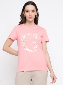 Guess - Women Pink Printed T-Shirt