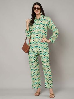 SWI STYLISH - Women'S Formal Green Printed Co Ord Set (Set Of 2)