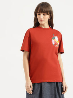 United Colors of Benetton - Women Red Printed T-Shirt