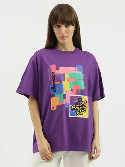 United Colors of Benetton - Women Purple Graphic T-Shirt