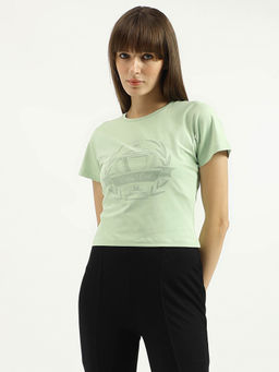 United Colors of Benetton - Women Green Printed T-Shirt