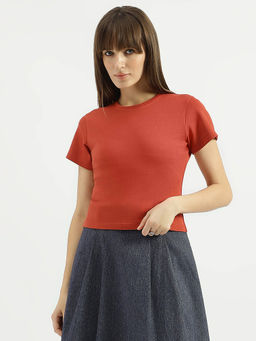 United Colors of Benetton - Women Rust Solid T-Shirt