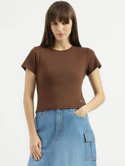 United Colors of Benetton - Women Brown Solid T-Shirt