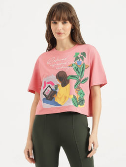 United Colors of Benetton - Women Pink Printed T-Shirt