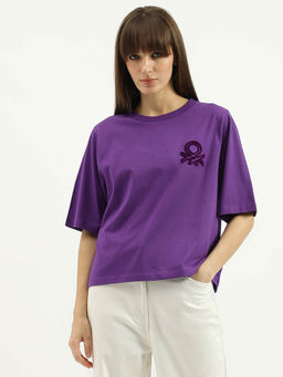 United Colors of Benetton - Women Purple Solid T-Shirt