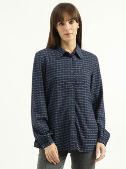 United Colors of Benetton - Women Blue Checks Shirt