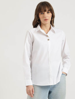 United Colors of Benetton - Women White Solid Shirt