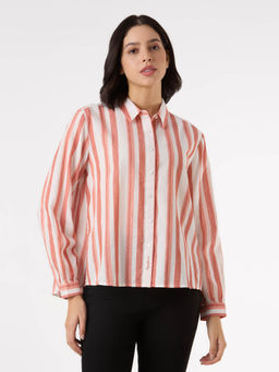 Pepe Jeans - Women Orange Stripes Shirt