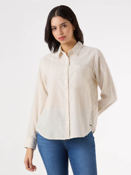 Pepe Jeans - Women Beige Stripes Shirt