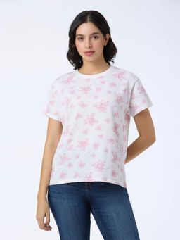Pepe Jeans - Women Pink Floral T-Shirt