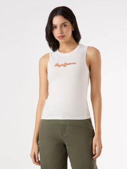 Pepe Jeans - Women Off White Graphic T-Shirt