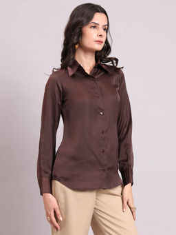 Powersutra - Women Brown Solid Shirt