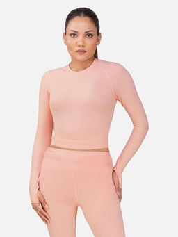 Wear Jukebox - Women Peach Solid T-Shirt