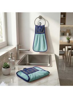 Athom Living - Wash Basin Kitchen Towel (Pack of 2) Sea Blue