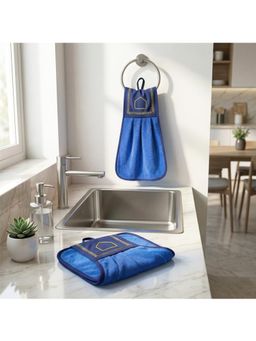 Athom Living - Wash Basin Kitchen Towel (Pack of 2) Blue