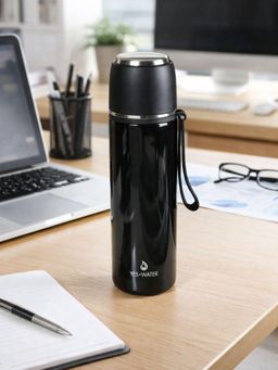 Smokey Cocktail - Double Wall Flask Mug - Black