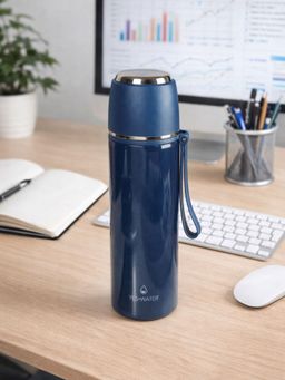 Smokey Cocktail - Double Wall Flask Mug - Blue