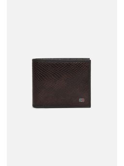 Peter England - Men Brown Textured Genuine Leather Wallet