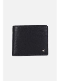 Louis Philippe - Men Black Textured Genuine Leather Wallet