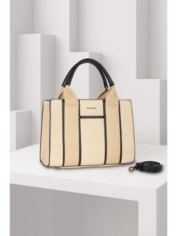 Van Heusen - Women Beige Colorblock Casual Handbag