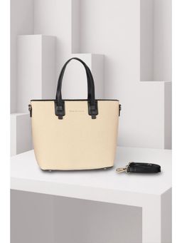 Van Heusen - Women Beige Textured Casual Handbag