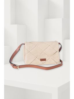 Van Heusen - Women Beige Textured Casual Sling Bag