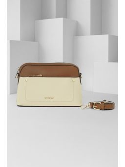 Van Heusen - Women Beige Colorblock Casual Sling Bag With Detachable Strap