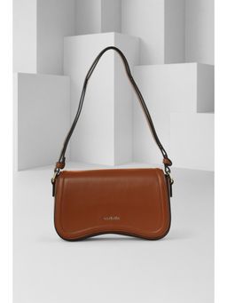 Van Heusen - Women Brown Solid Casual Sling Bag With Detachable Strap