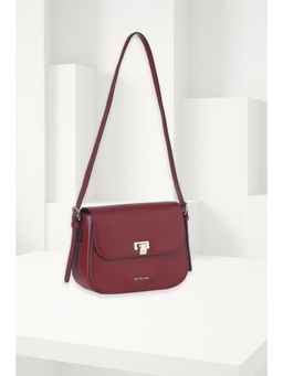 Van Heusen - Women Maroon Solid Casual Sling Bag