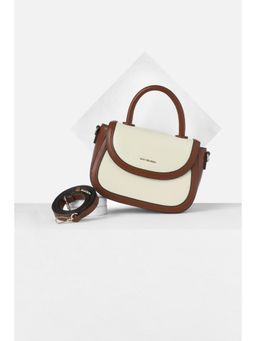 Van Heusen - Women Beige Colorblock Casual Sling Bag With Detachable Strap